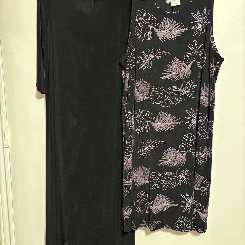 Black and Matte Gold Patterned Midi Dress Set